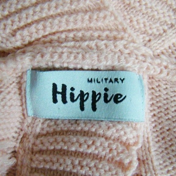 Military Hippie OS Oversized Slouchy Open Front Dolman Sleeve Cardigan Sweater - Picture 8 of 9